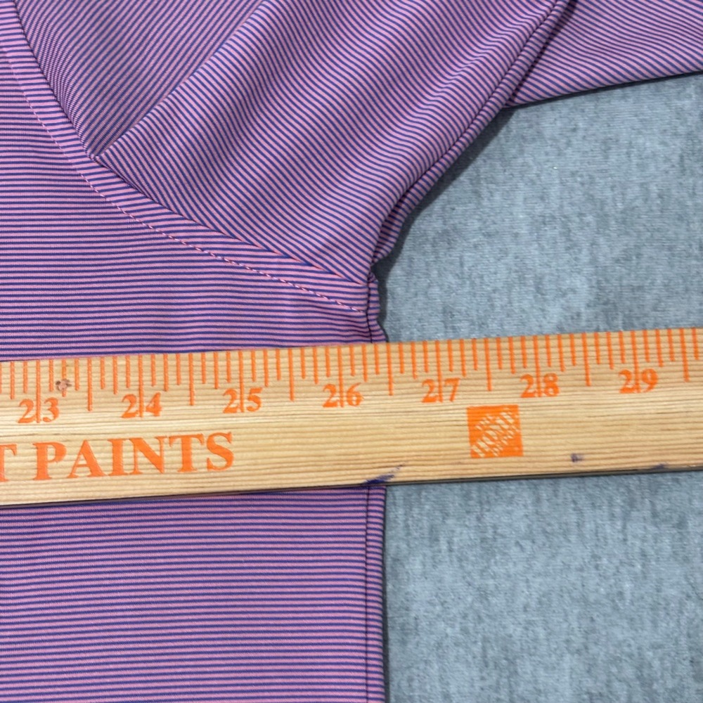 Vineyard Vines Mens XL Performance Polo Shirt Pink Purple Stripe Short Sleeve - Picture 5 of 8